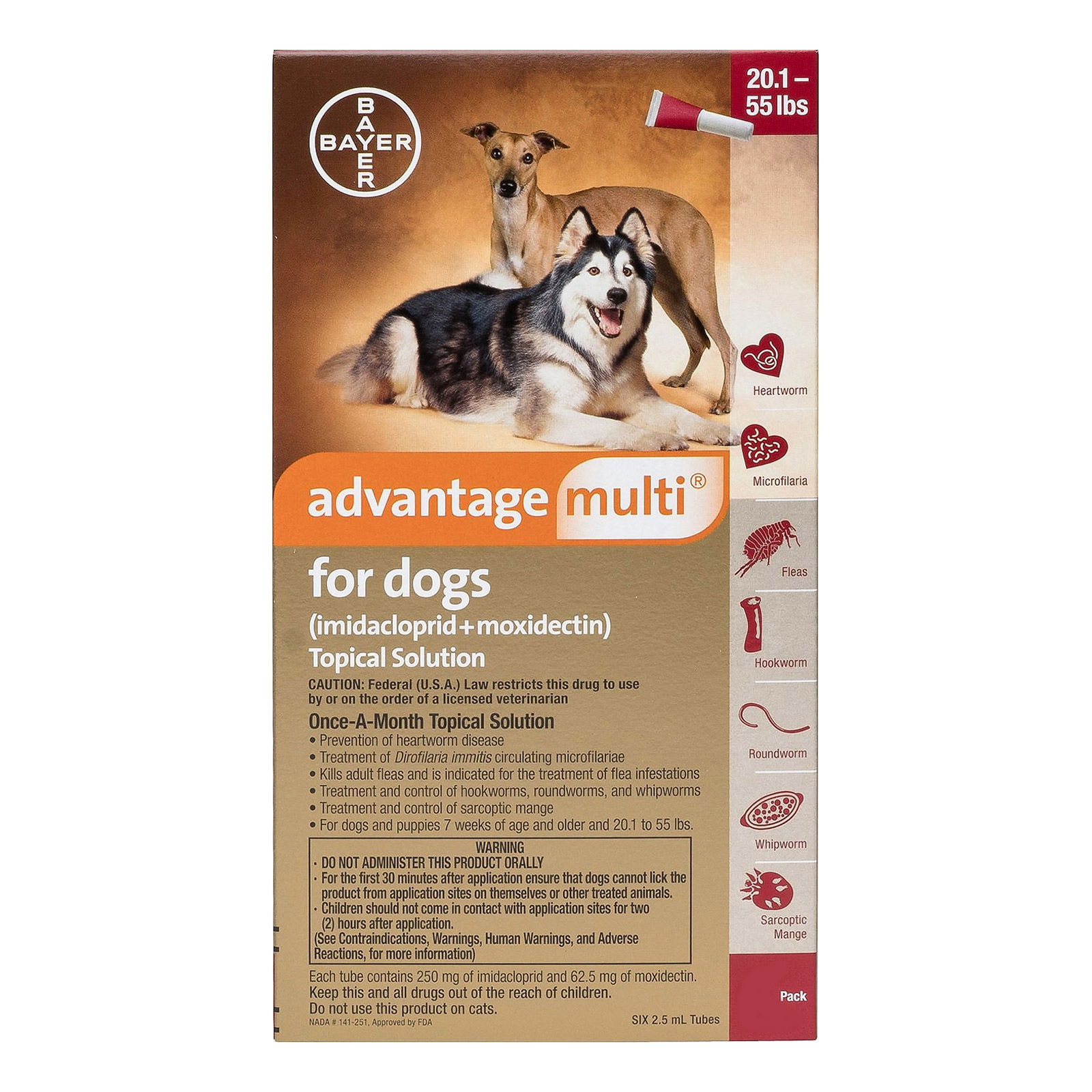 Buy Advantage Multi Advocate Large Dogs 20 1 55 Lbs Red Free Shipping